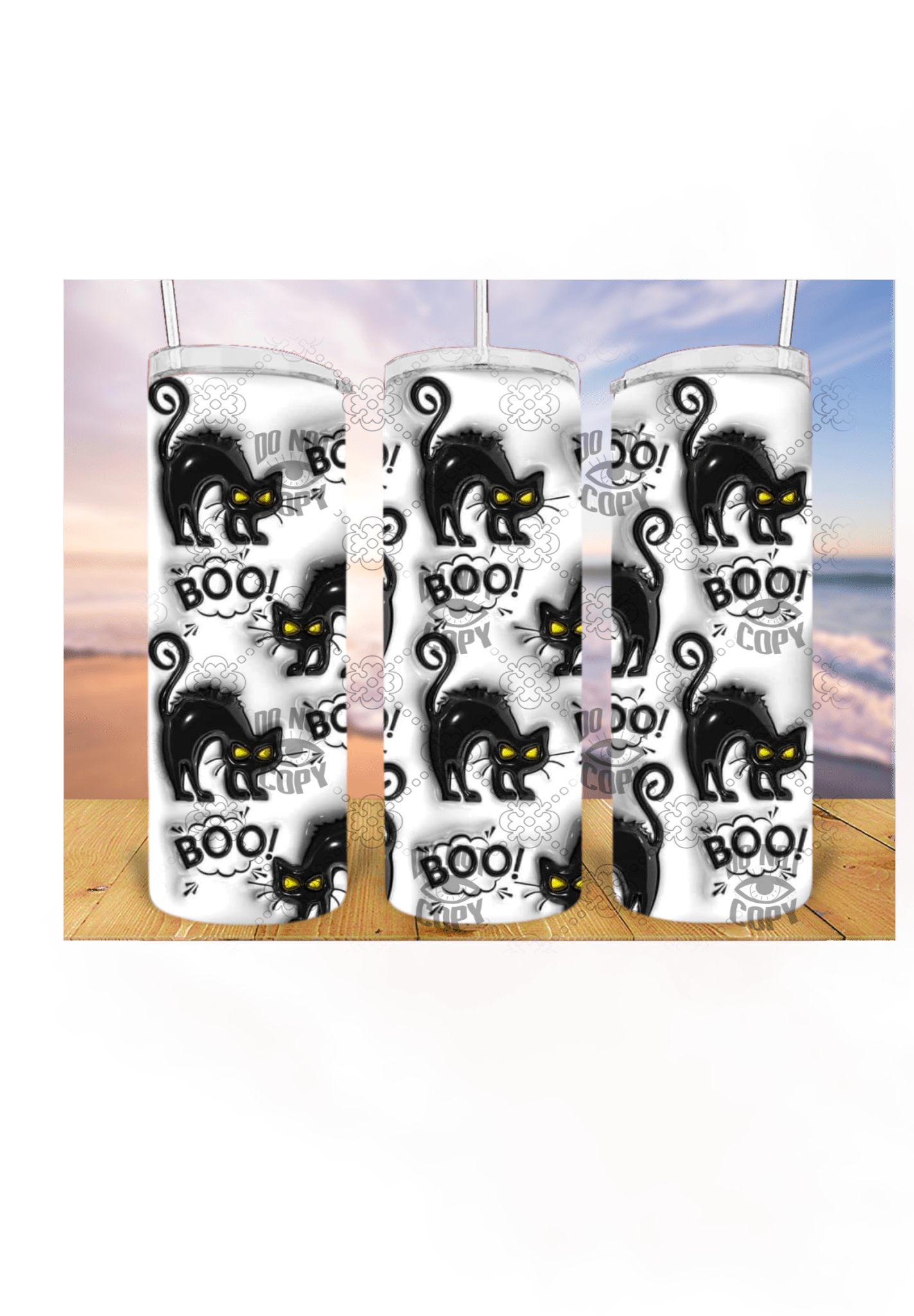 Cats Spooky 3D 20oz Tumbler Sublimation Print - KT SUBLIMATION, DTF AND MORE LLC