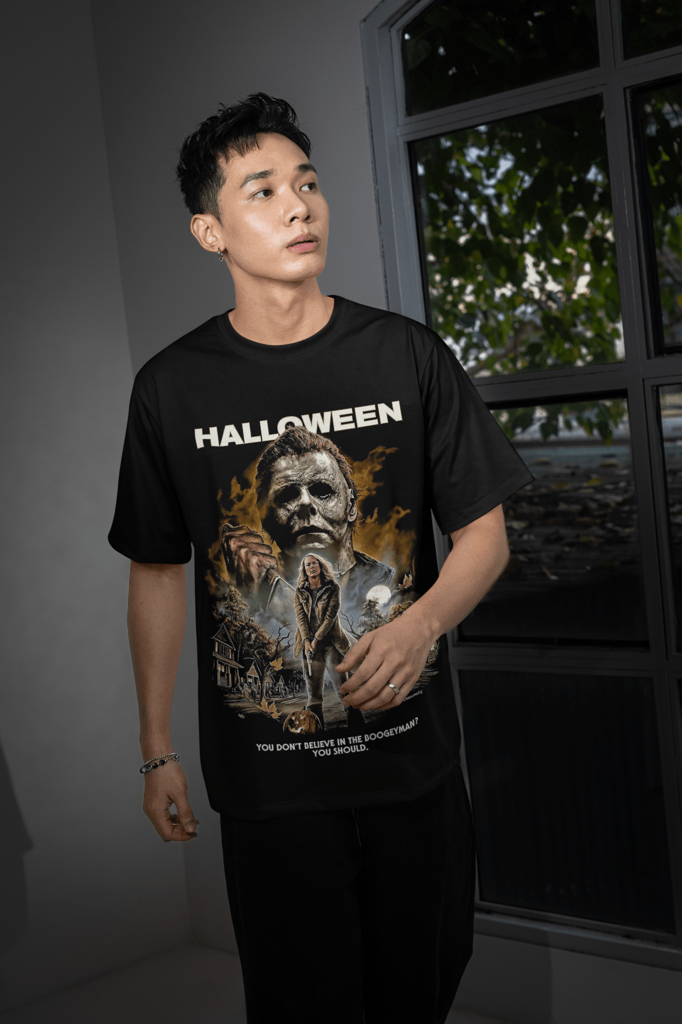 Halloween Transfer – Scary Movie Inspired Ready - to - Press Design for Shirts & Apparel - KT SUBLIMATION, DTF AND MORE LLC