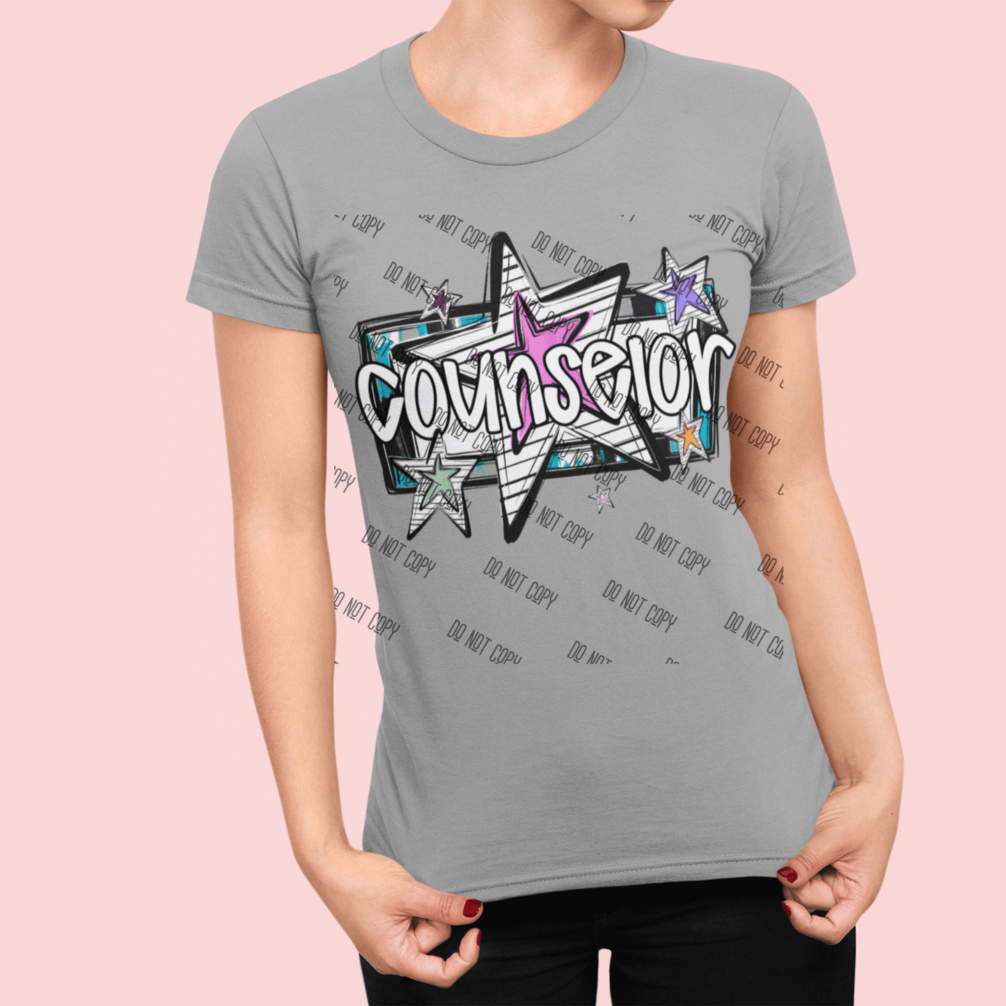 School Counselor DTF Transfer – Support with Style for Back to School - KT SUBLIMATION, DTF AND MORE LLC