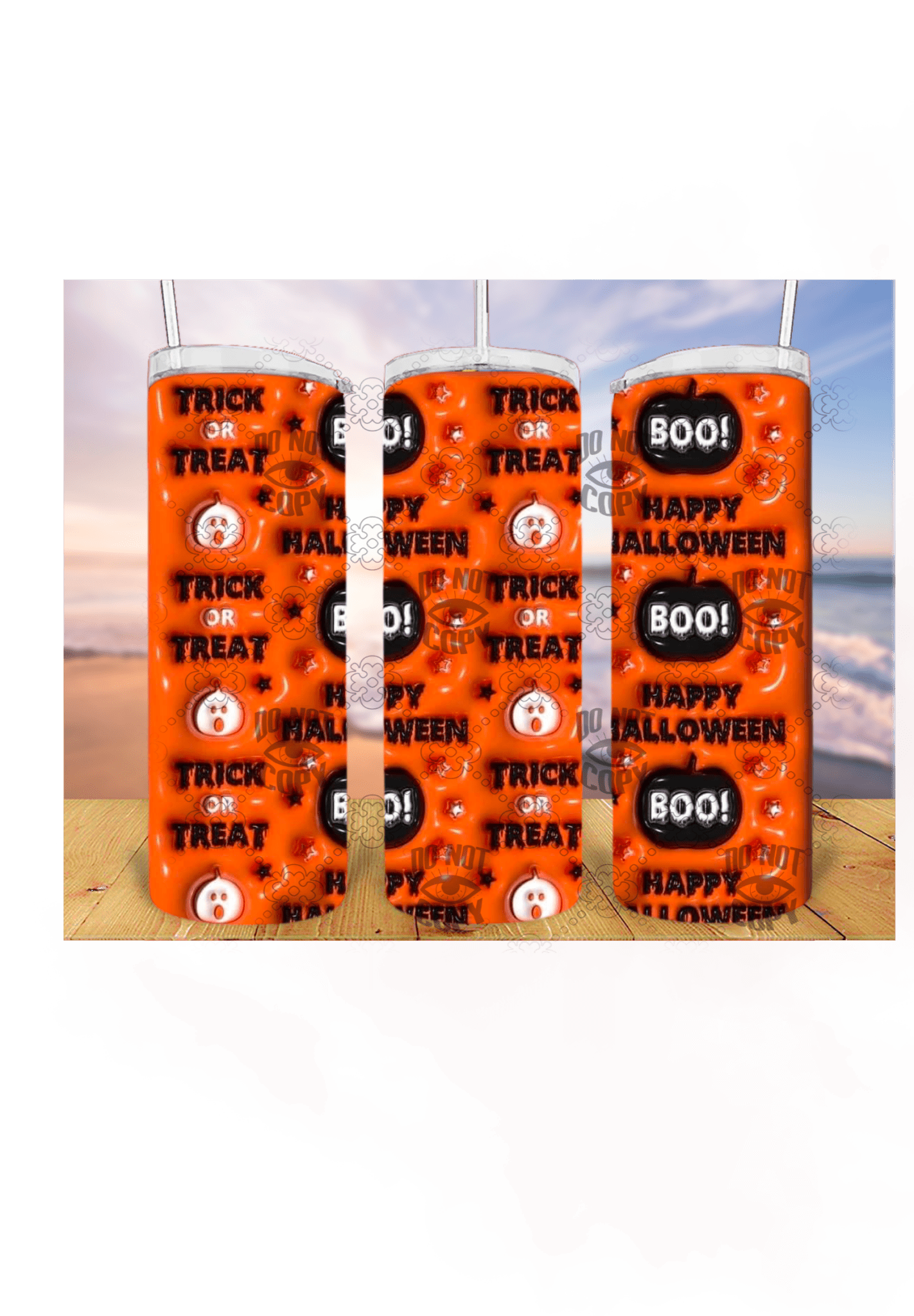 Trick or treat 3D 20oz Tumbler Sublimation Print - KT SUBLIMATION, DTF AND MORE LLC