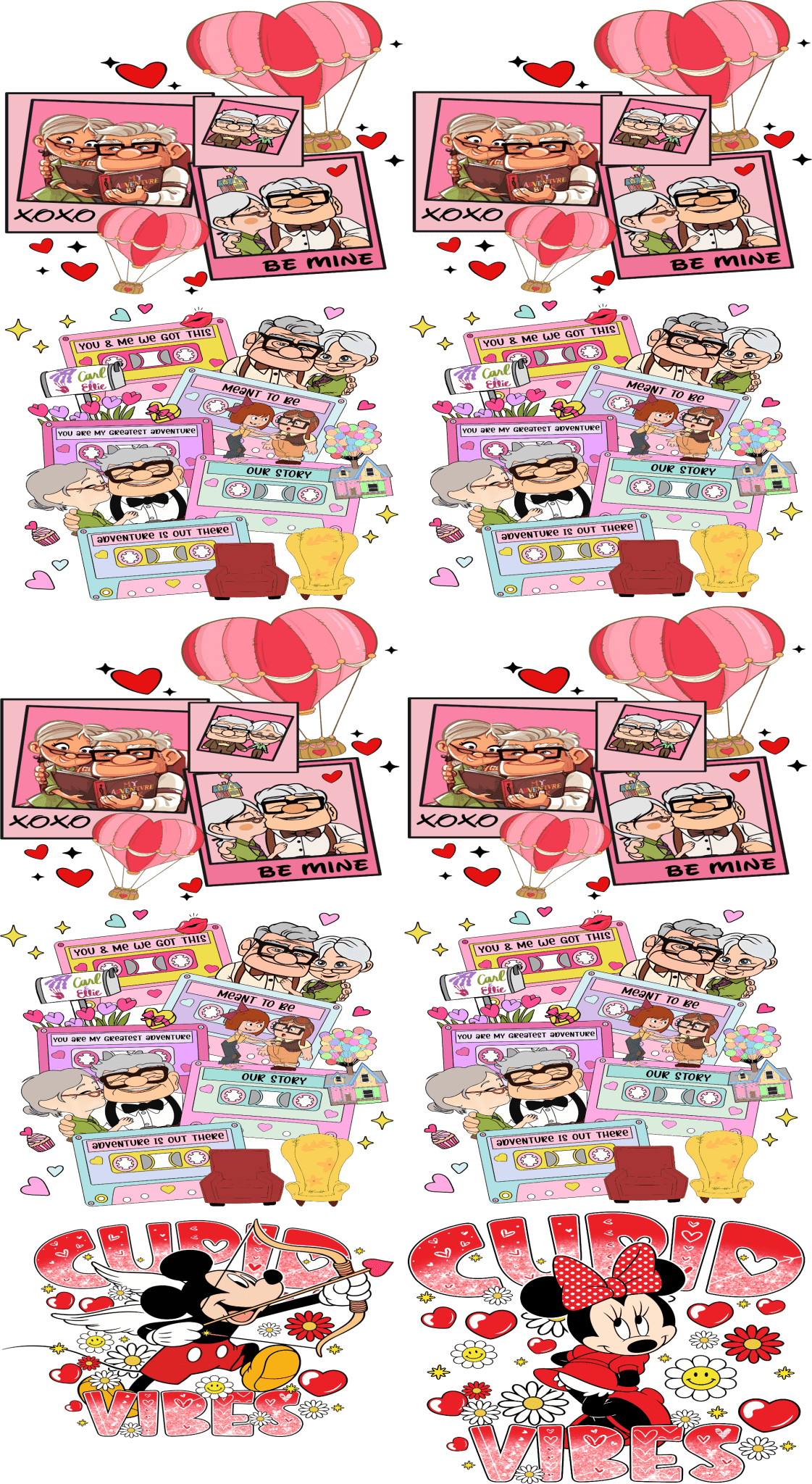 Valentine Pre - Made Gang Sheet Bundle DTF | Ready - to - Press | Love & Romance Designs - KT SUBLIMATION, DTF AND MORE LLC
