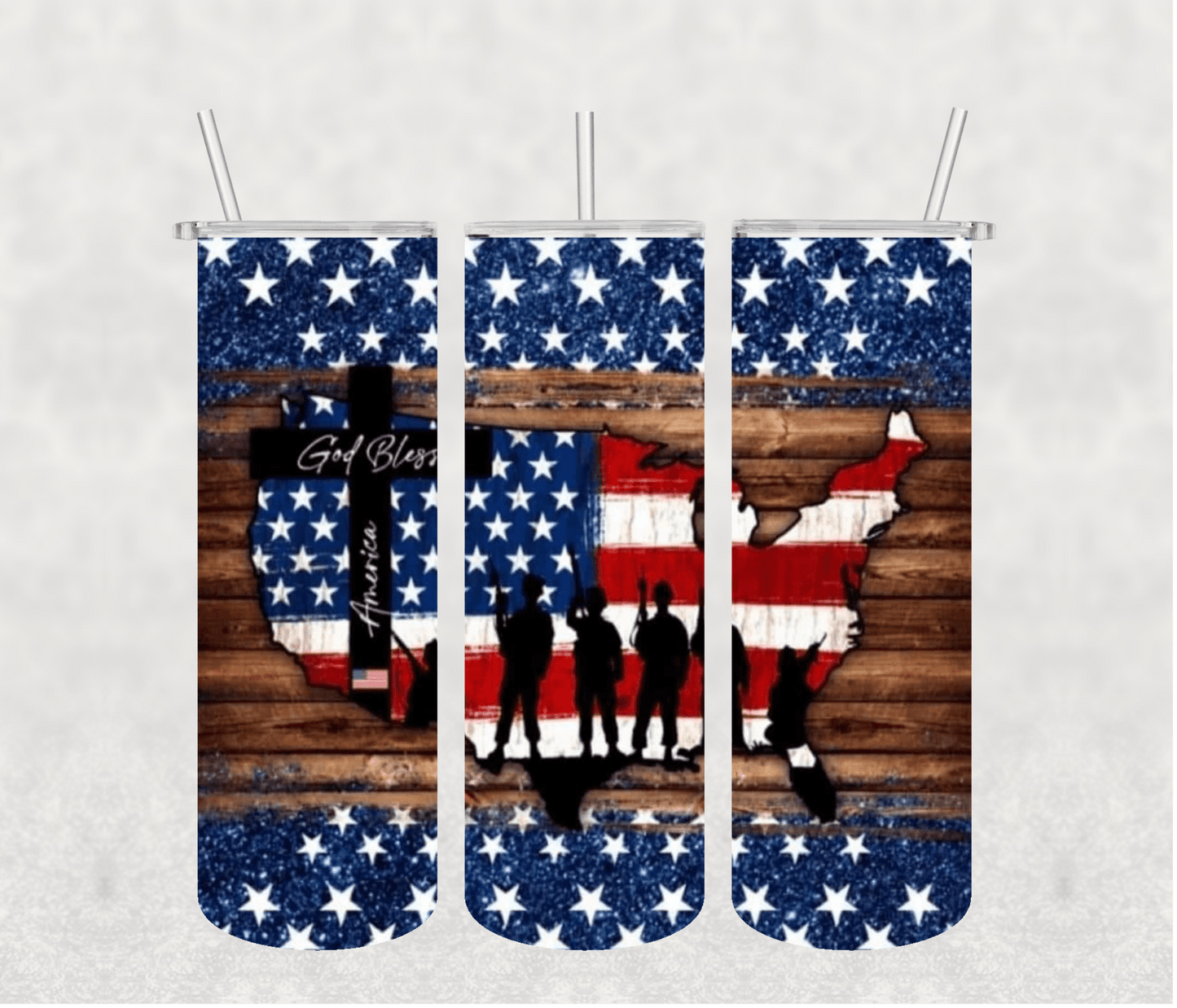 USA Flag 20oz Tumbler Sublimation Print - KT SUBLIMATION, DTF AND MORE LLC