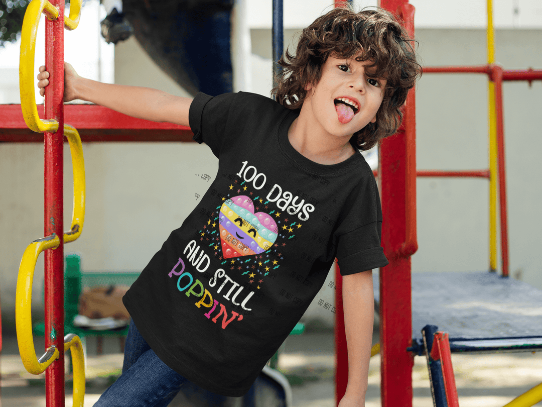 100 Days and Still Poppin’ DTF Transfer – Fun Popcorn School Milestone Print - KT SUBLIMATION, DTF AND MORE LLC