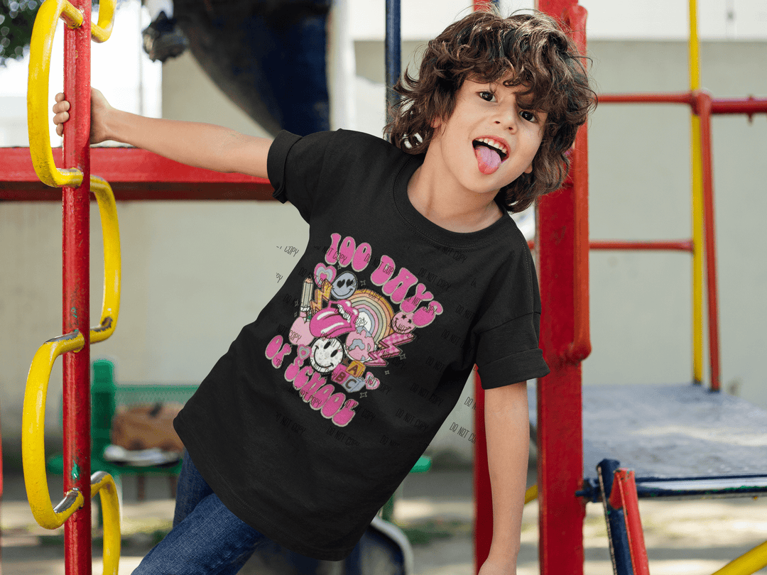 100 Days of School DTF Transfer – Fun & Festive Milestone Print - KT SUBLIMATION, DTF AND MORE LLC