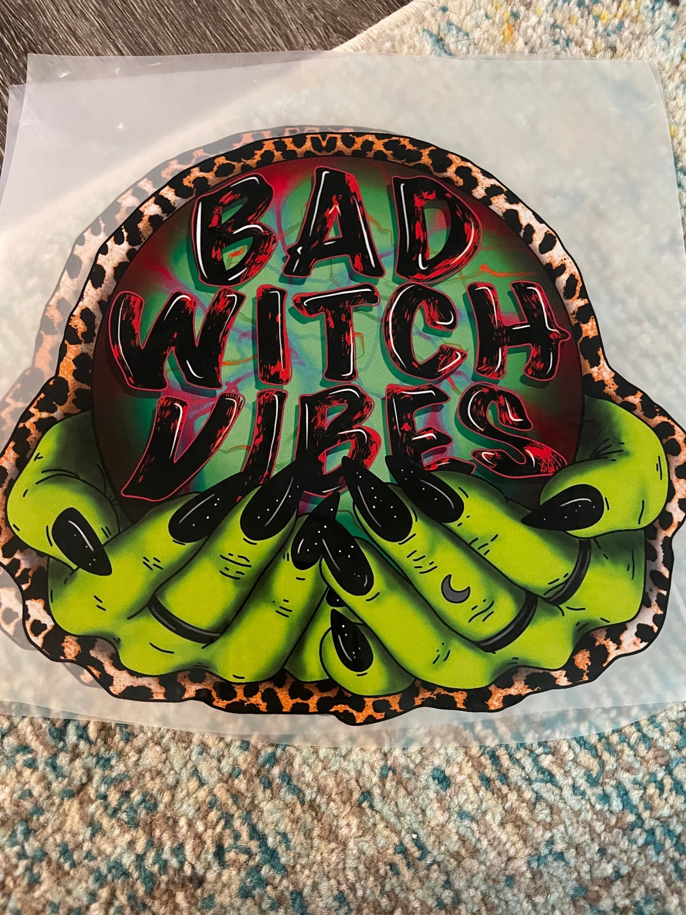 Bad Witch Vibes DTF ready to press transfer