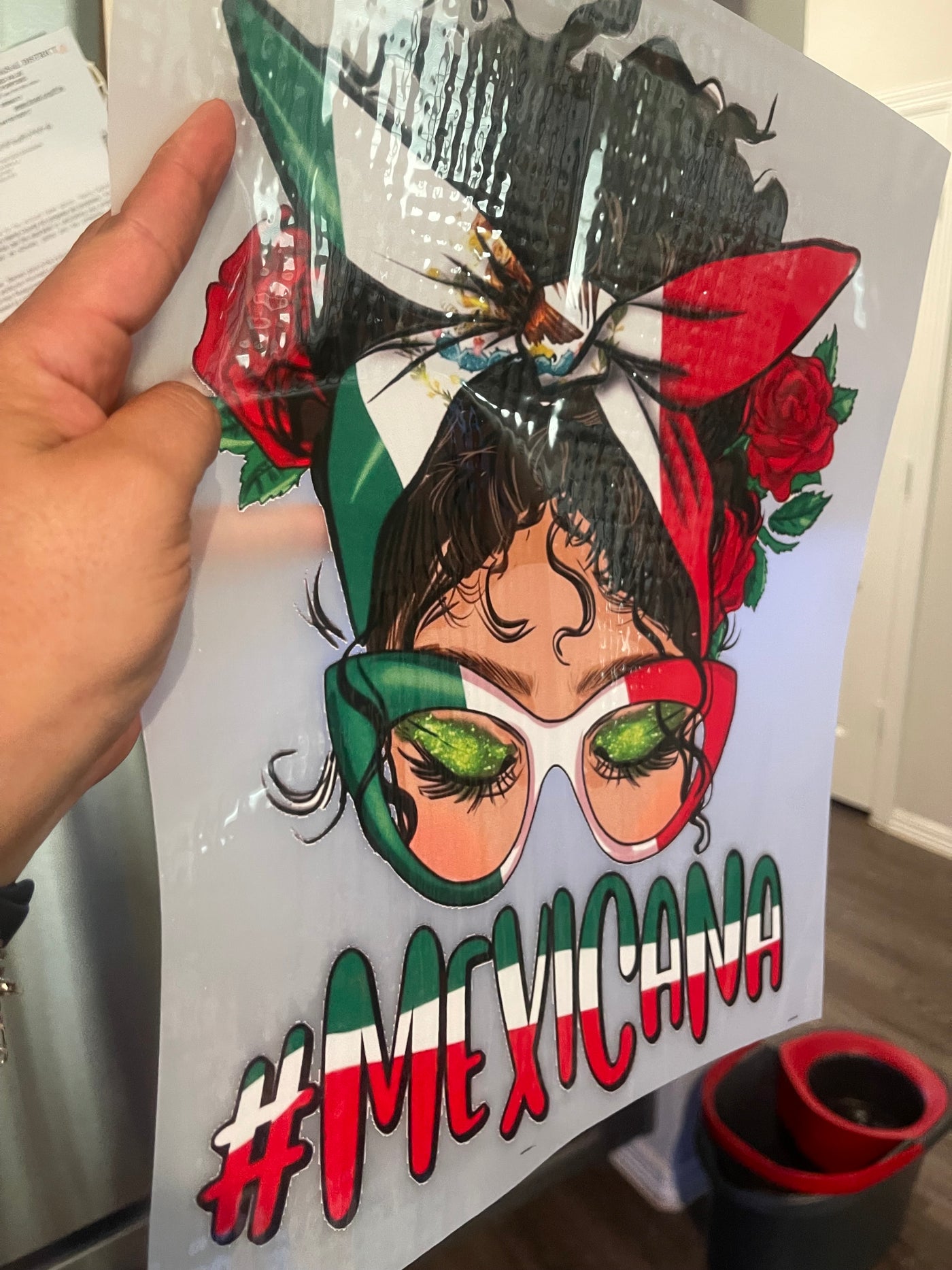 Mexicana Latina DTF ready to press transfer