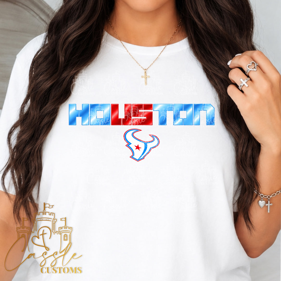 Houston Texan Rival Texan DTF Transfer – H-Town Football Ready to Press Design