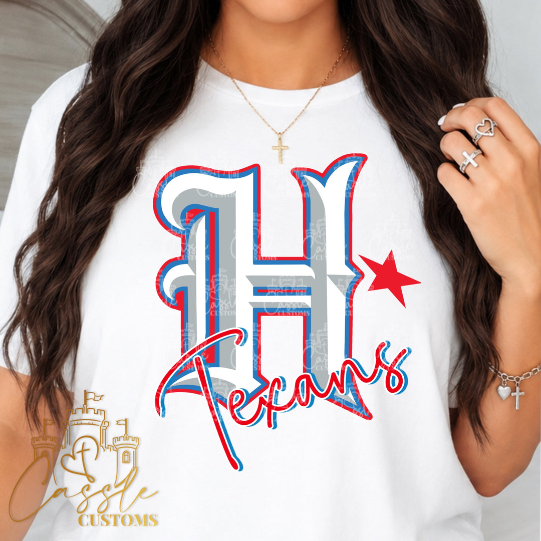 Houston Texan Rival H DTF Transfer – H-Town Football Game Day Design