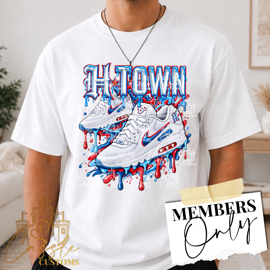 Houston Texan Rivalry H-Town Sneakers DTF Transfer – Houston Football Game Day Design
