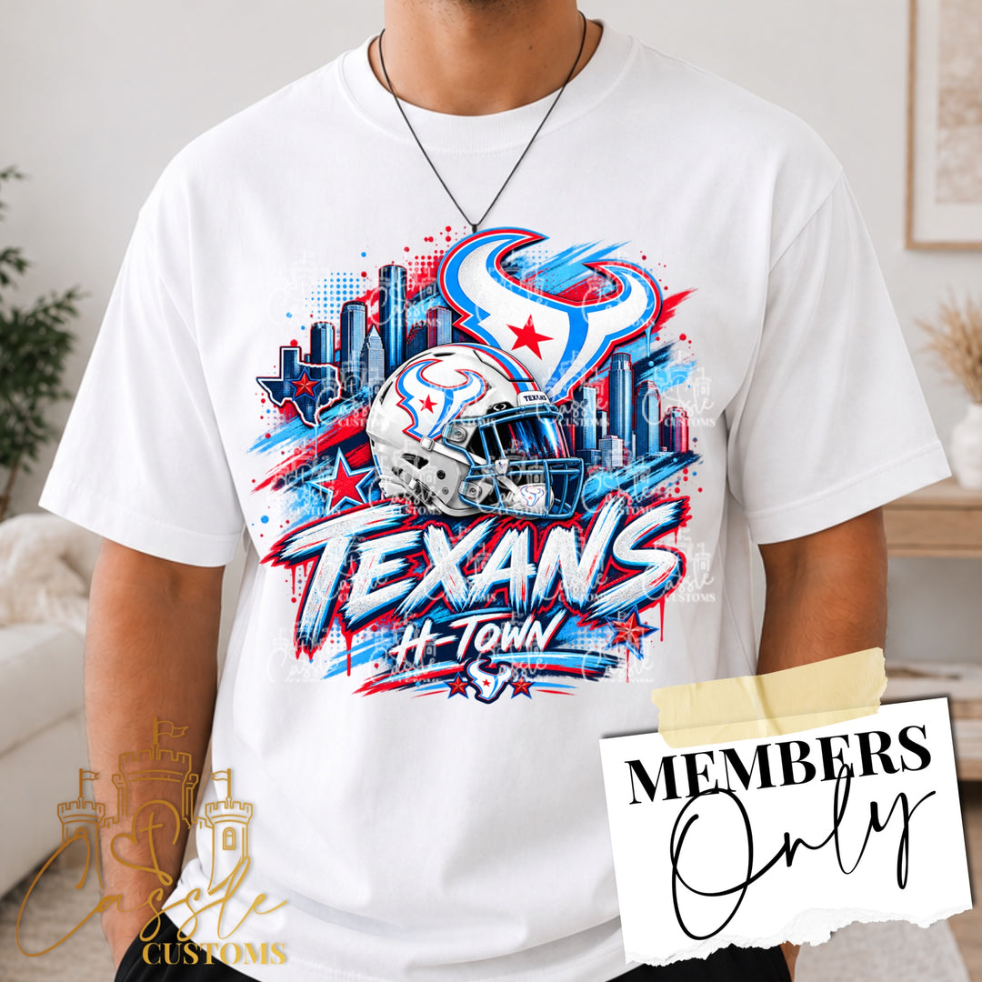 Houston Texan Rivalry Paint Mix DTF Transfer – H-Town Football Game Day Design