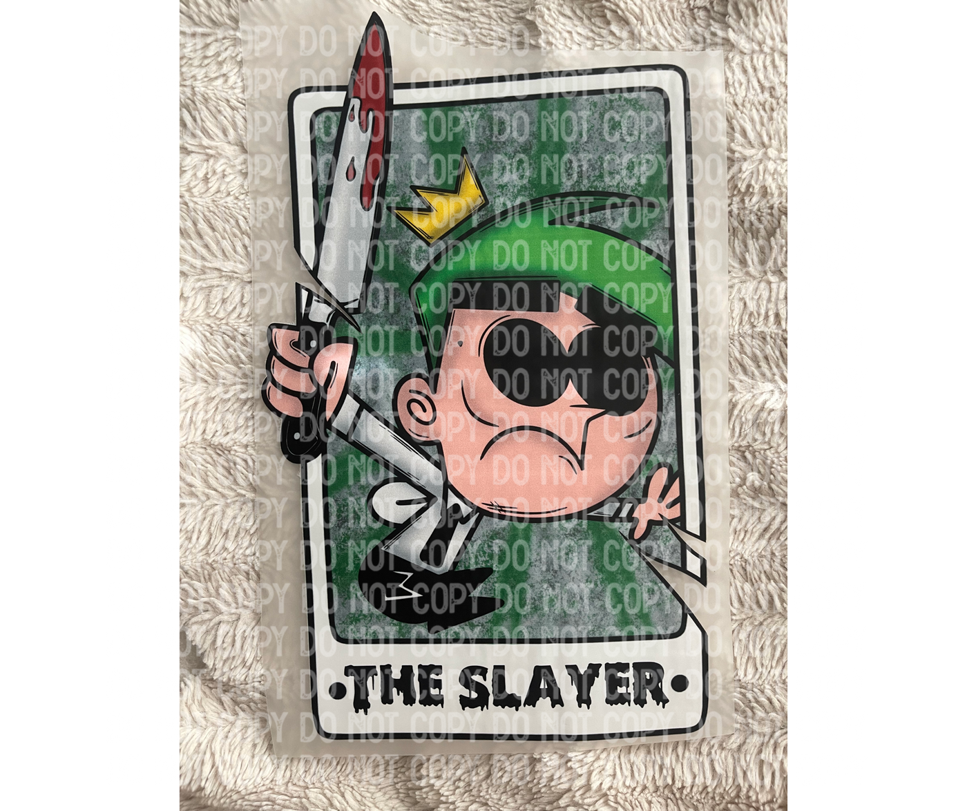 The slayer DTF  ready to press Transfer