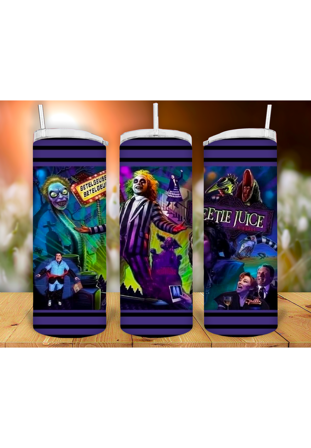 Beetlejuice 20oz Tumbler Sublimation Print