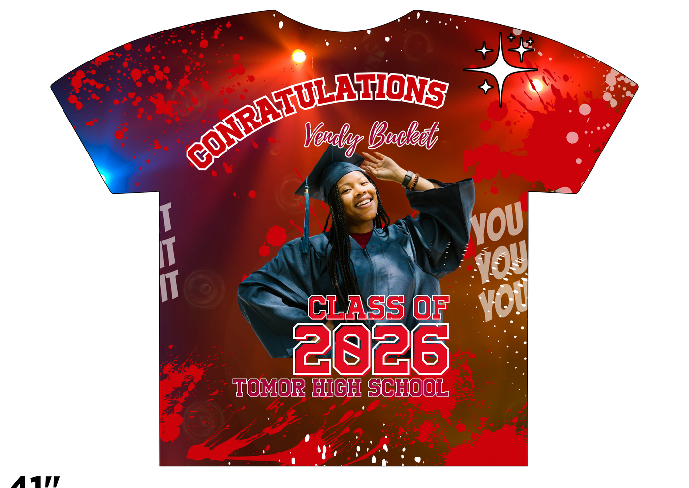 Custom 3D All-Over Graduation T-Shirt – Personalized Full-Print Senior Gift