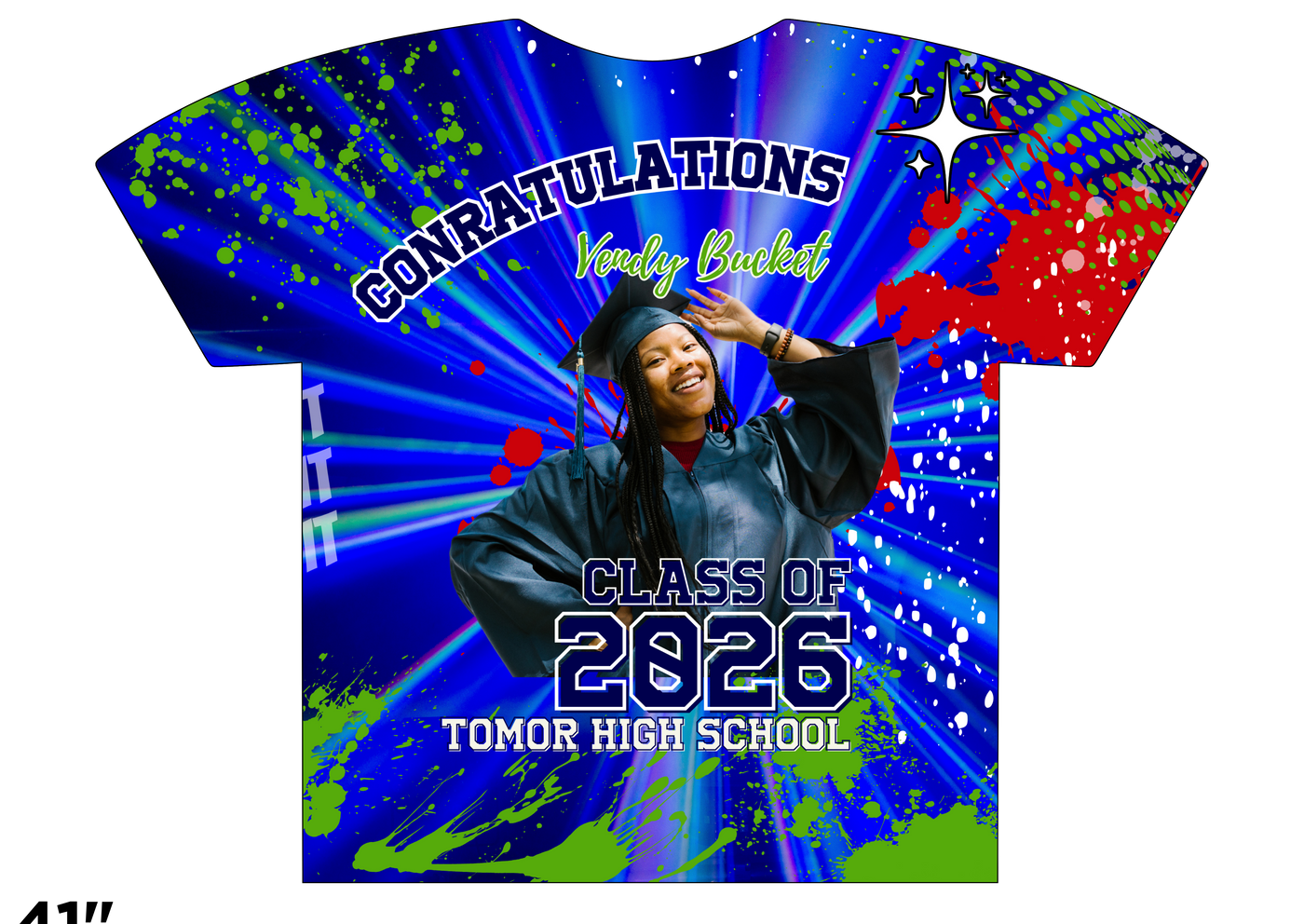 Custom 3D All-Over Graduation T-Shirt – Personalized Full-Print Senior Gift
