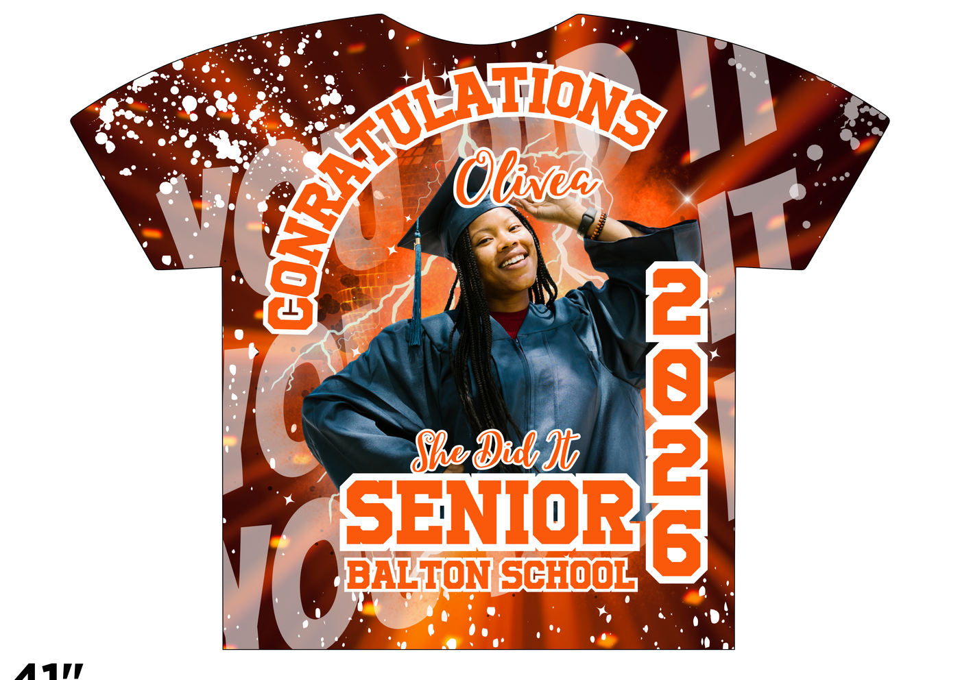 Custom 3D All-Over Graduation T-Shirt – Personalized Full-Print Senior Gift
