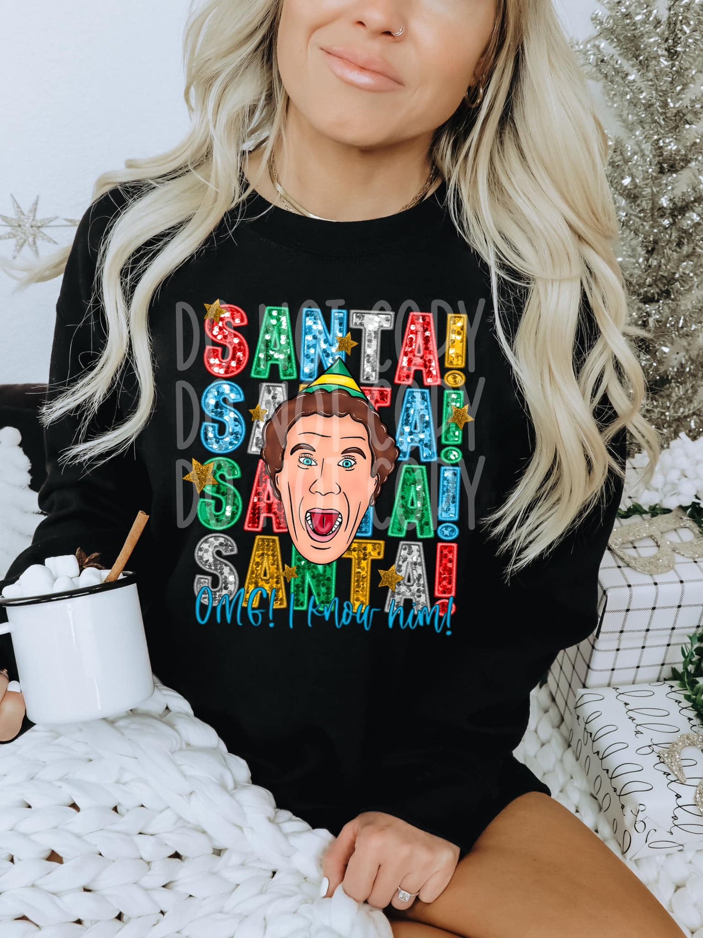 Santa DTF Christmas Shirt holiday design