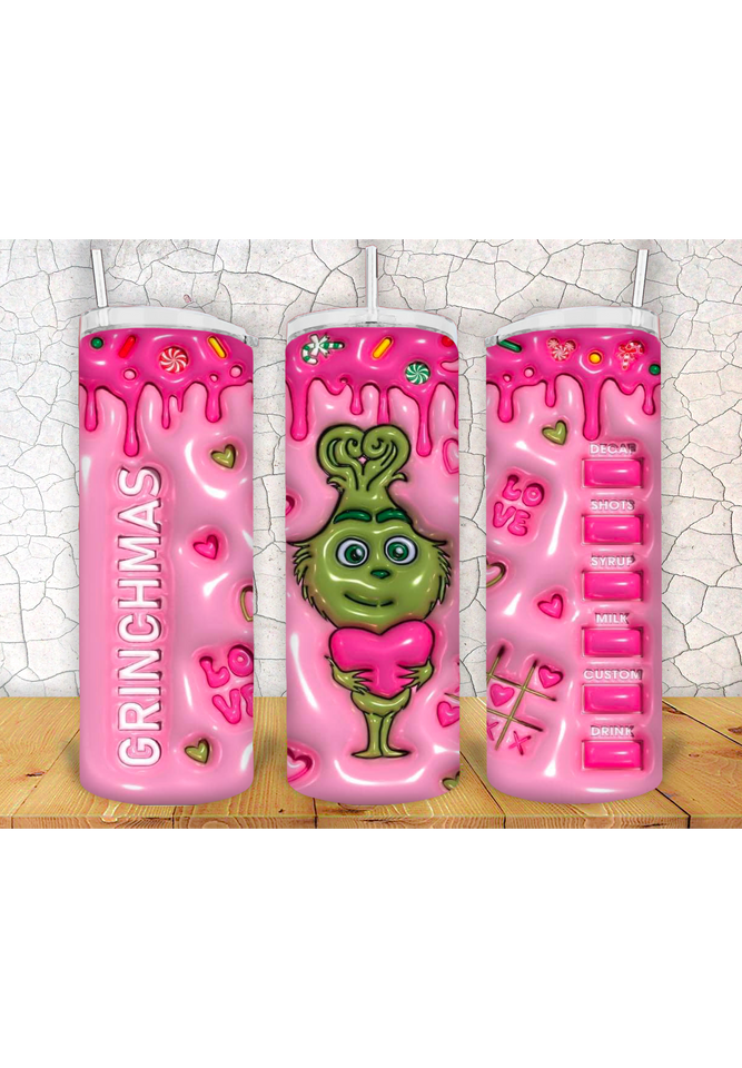 Grinch 3D 20oz Tumbler Sublimation Print