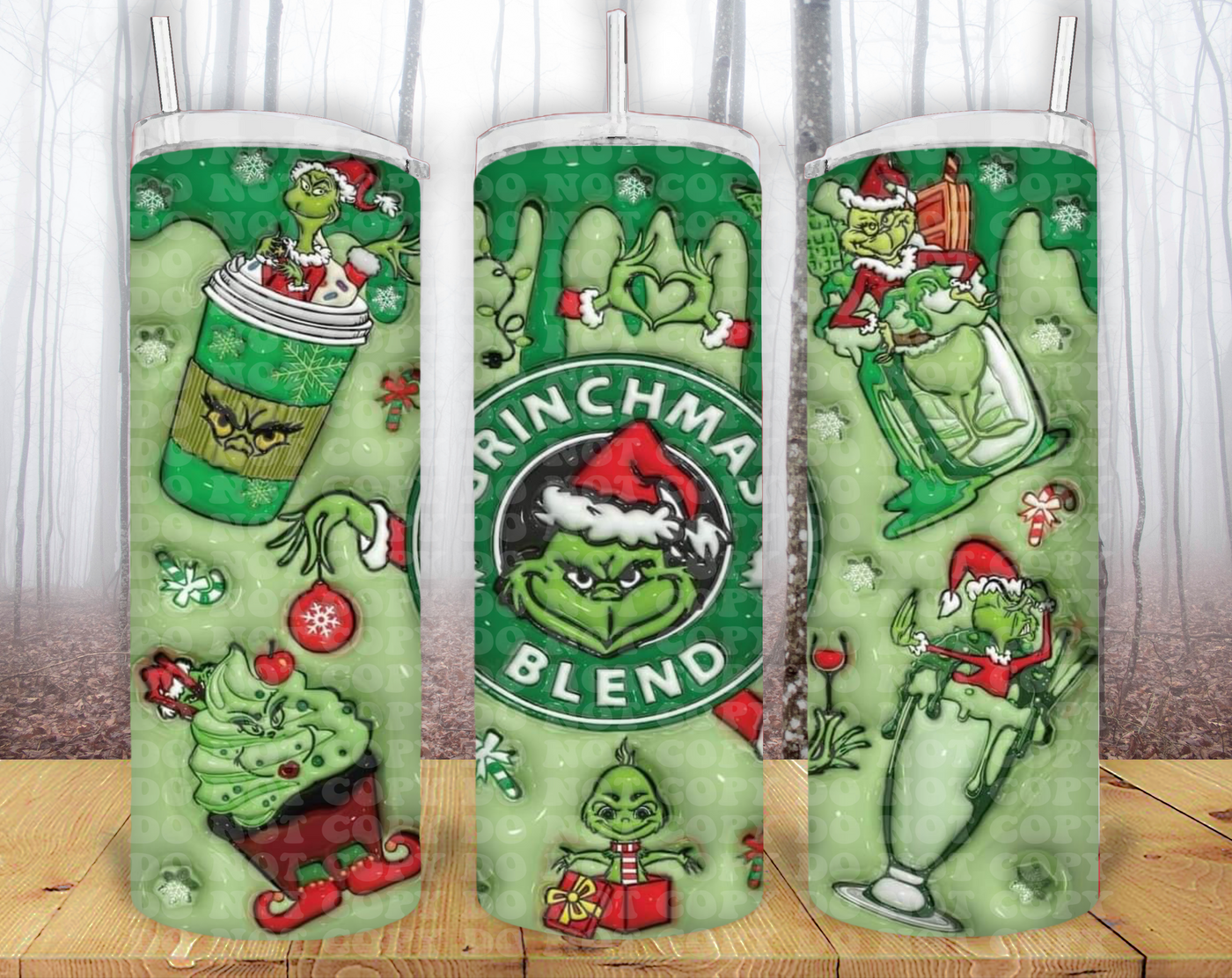 Grinch 3D 20oz Tumbler Sublimation Print