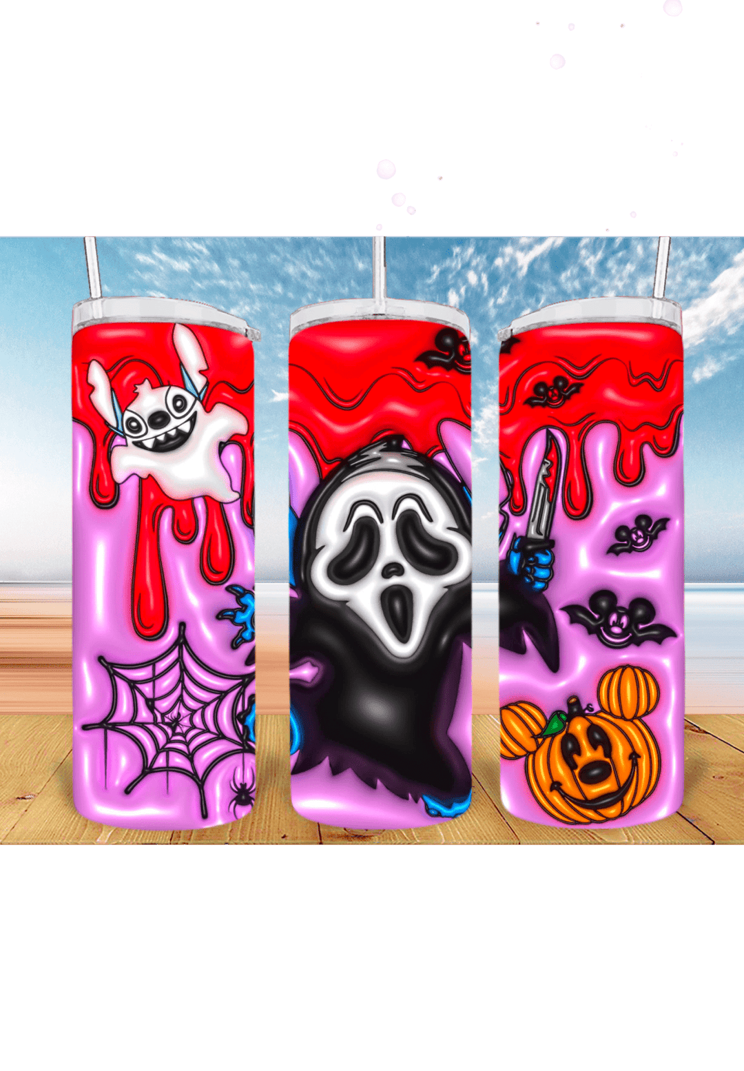 3D Halloween 20oz Tumbler Sublimation Print – Spooky & Realistic Designs 🎃👻 - KT SUBLIMATION, DTF AND MORE LLC