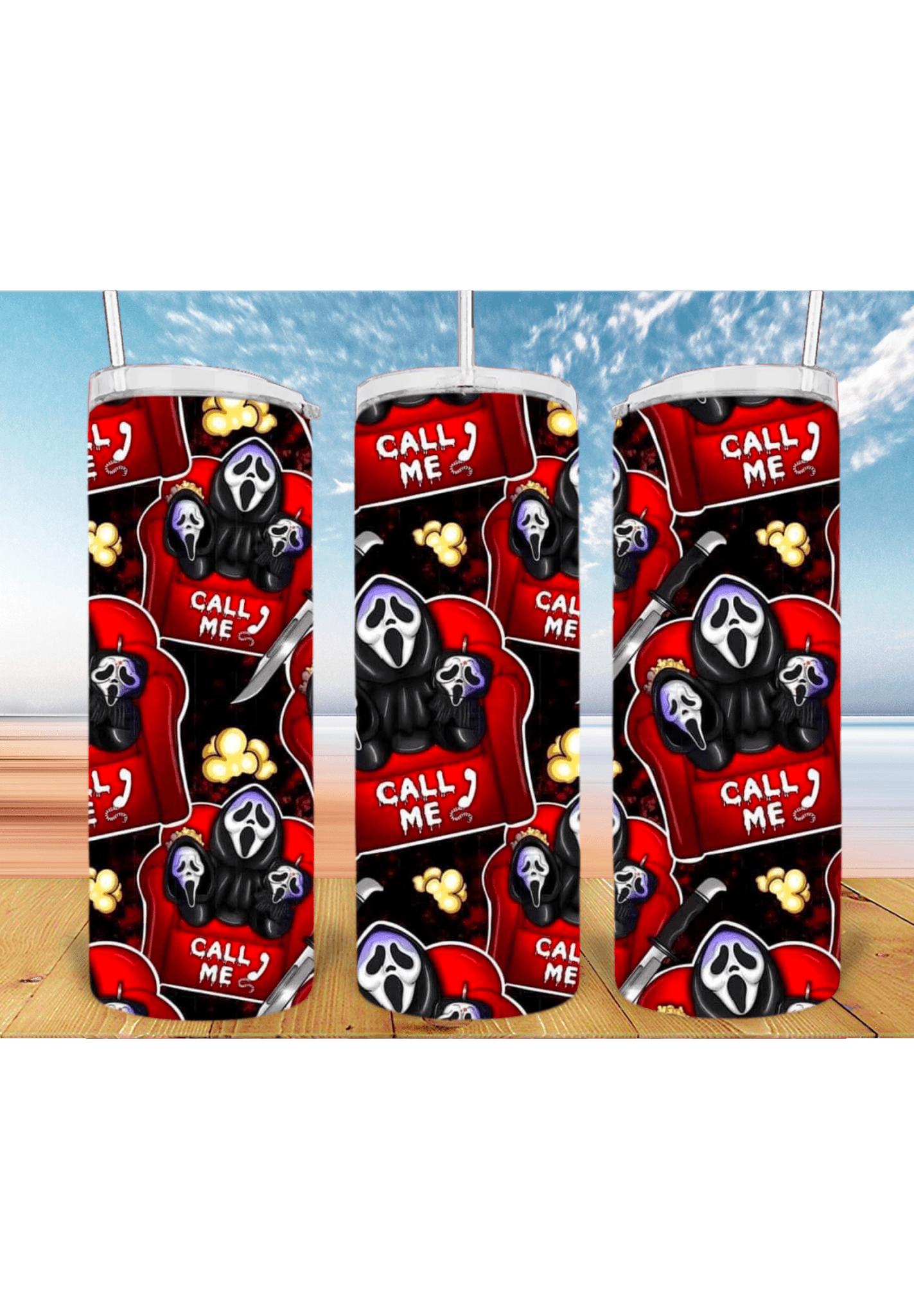 3D Halloween 20oz Tumbler Sublimation Print – Spooky & Realistic Designs 🎃👻