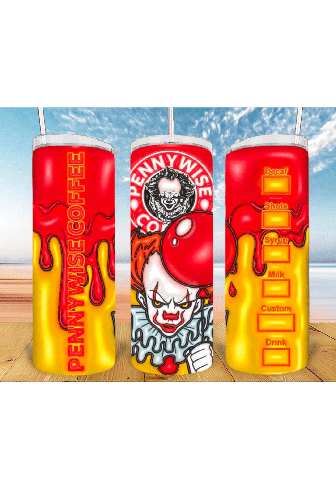 3D Halloween 20oz Tumbler Sublimation Print – Spooky & Realistic Designs 🎃👻