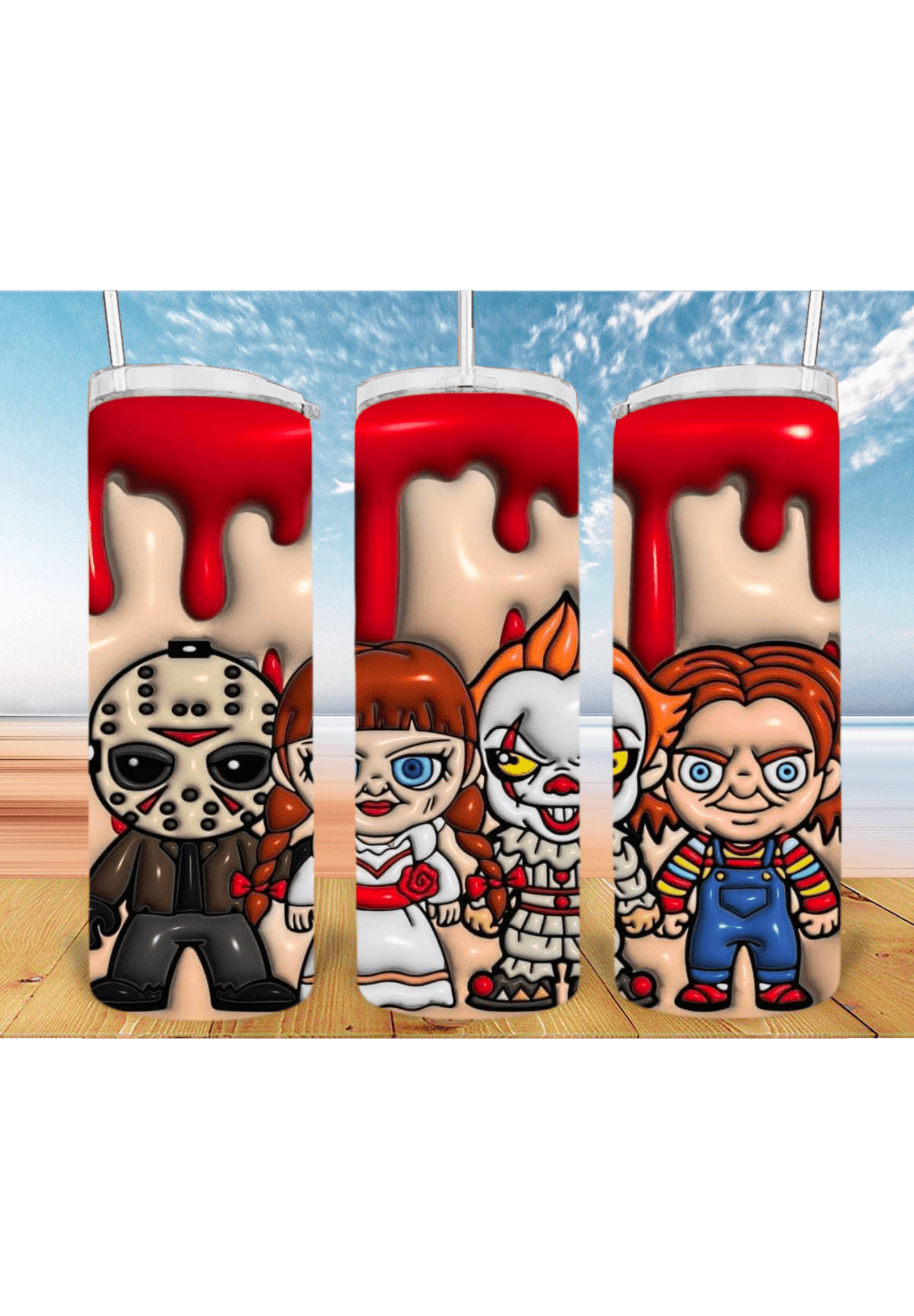 3D Halloween 20oz Tumbler Sublimation Print – Spooky & Realistic Designs 🎃👻 - KT SUBLIMATION, DTF AND MORE LLC