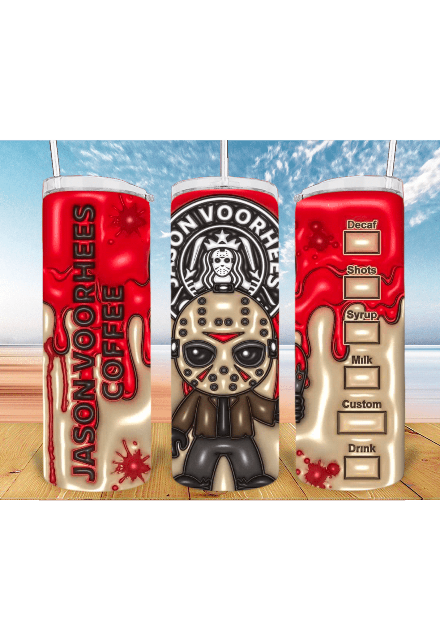 3D Halloween 20oz Tumbler Sublimation Print – Spooky & Realistic Designs 🎃👻