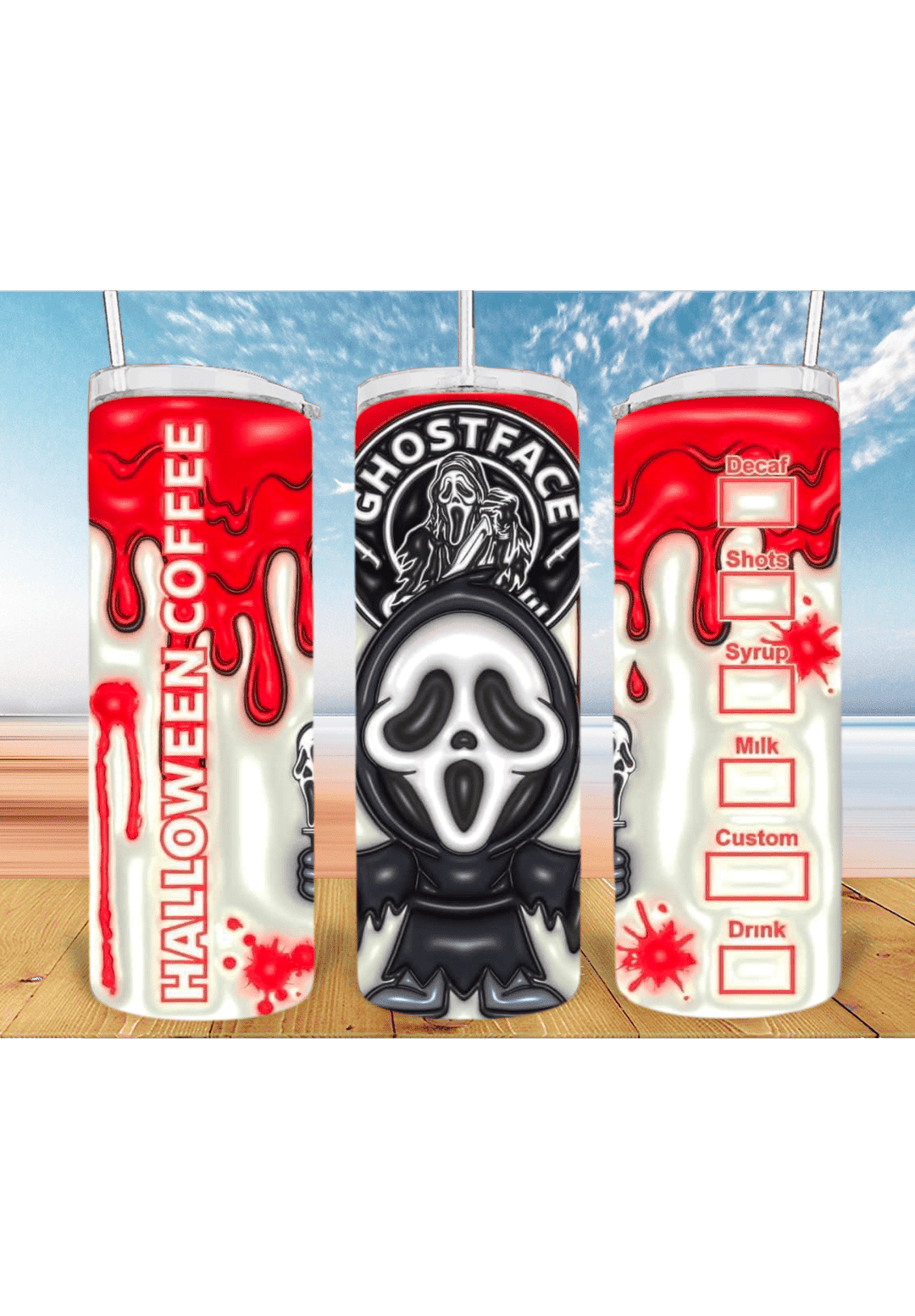 3D Halloween 20oz Tumbler Sublimation Print – Spooky & Realistic Designs 🎃👻 - KT SUBLIMATION, DTF AND MORE LLC