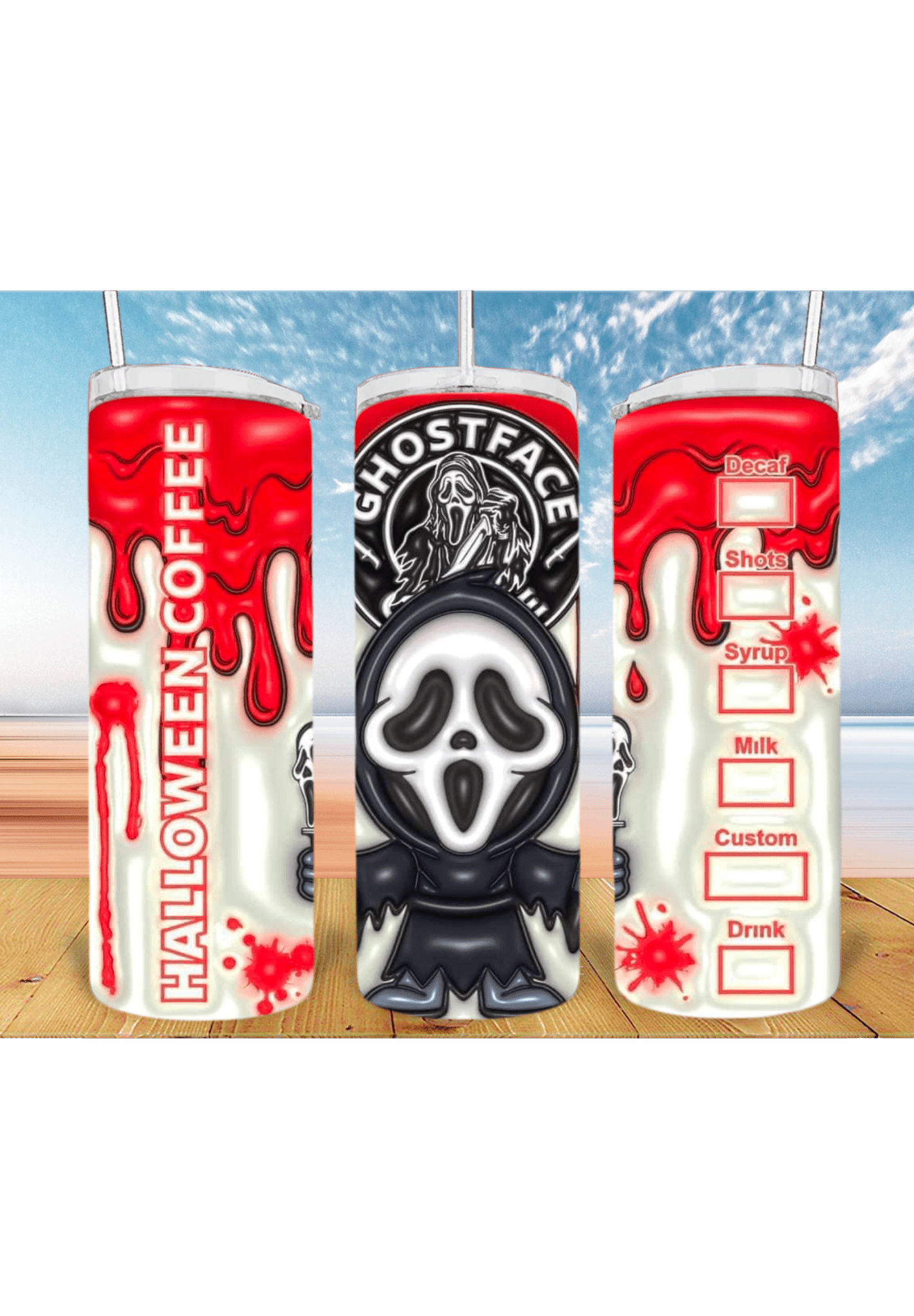 3D Halloween 20oz Tumbler Sublimation Print – Spooky & Realistic Designs 🎃👻 - KT SUBLIMATION, DTF AND MORE LLC