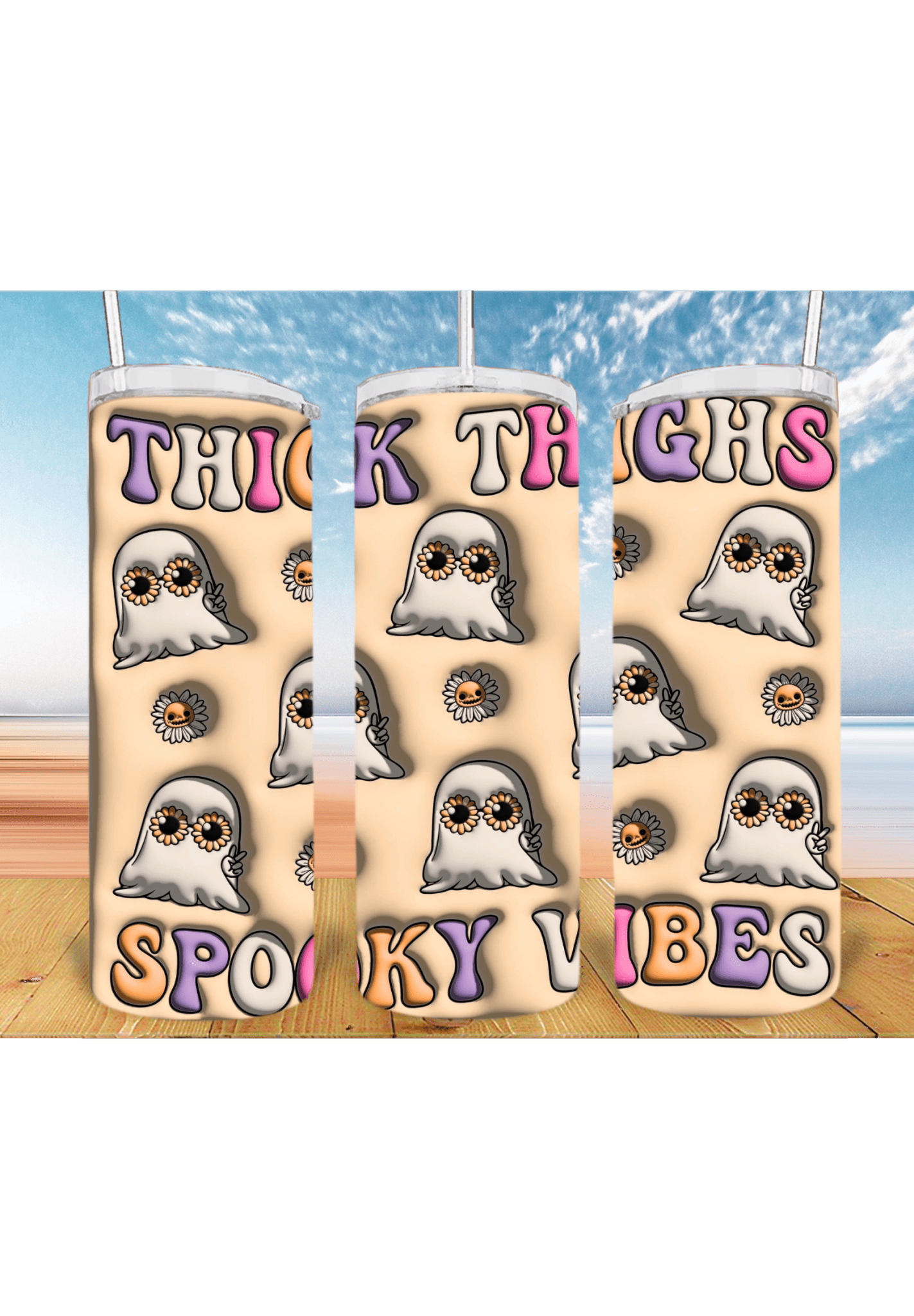 3D Halloween 20oz Tumbler Sublimation Print – Spooky & Realistic Designs 🎃👻