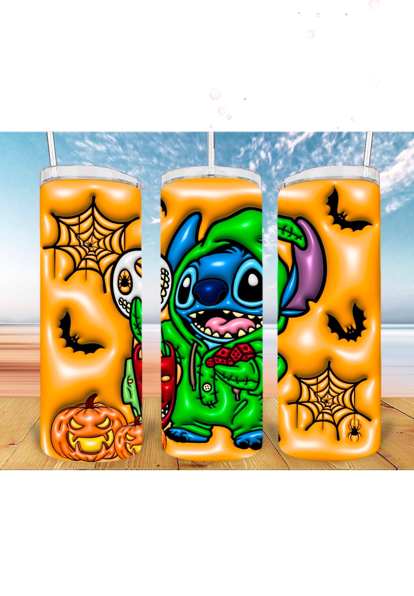 3D Halloween 20oz Tumbler Sublimation Print – Spooky & Realistic Designs 🎃👻