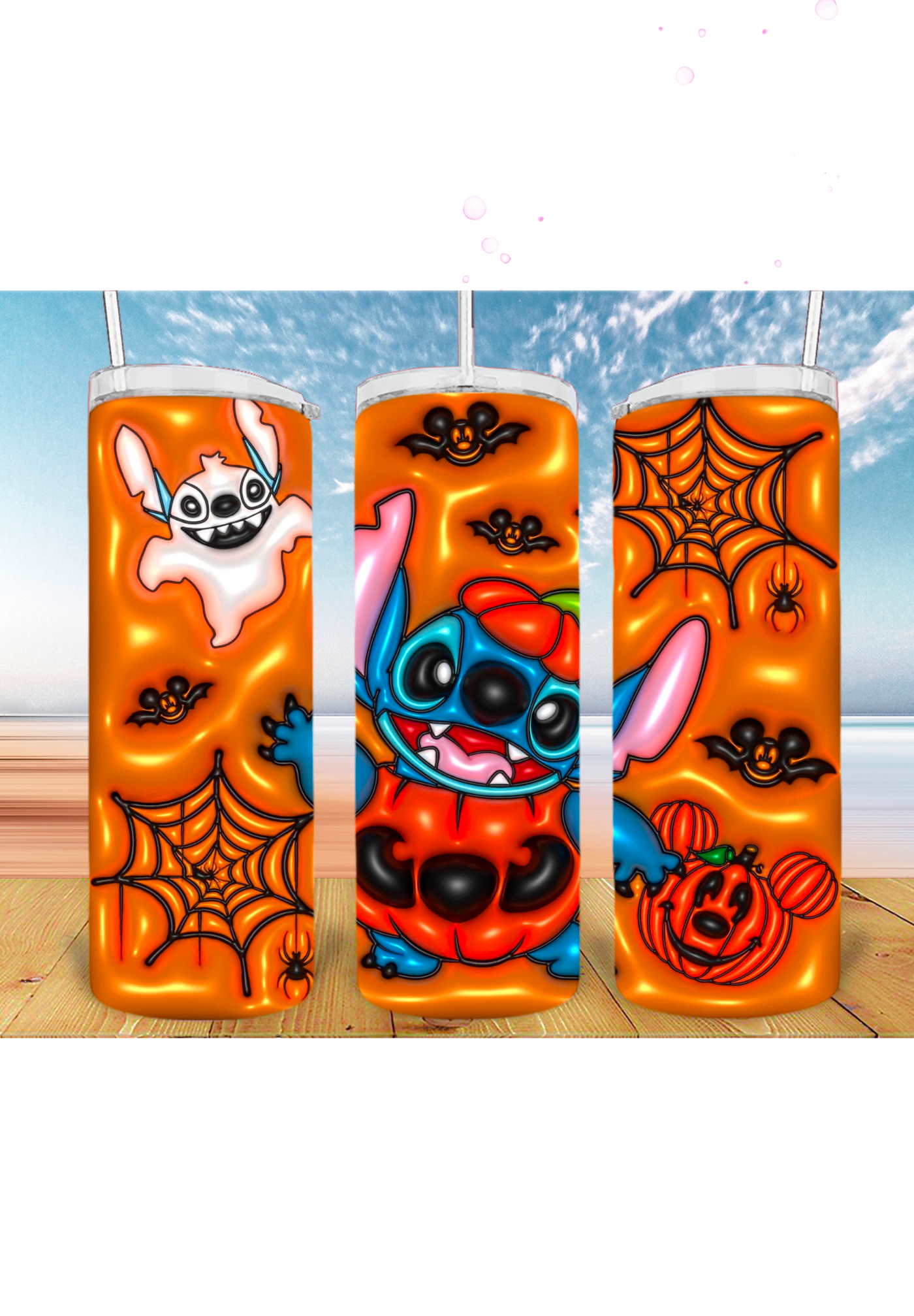 3D Halloween 20oz Tumbler Sublimation Print – Spooky & Realistic Designs 🎃👻