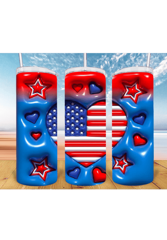 4th of July 20oz Tumbler Sublimation Print - KT SUBLIMATION, DTF AND MORE LLC