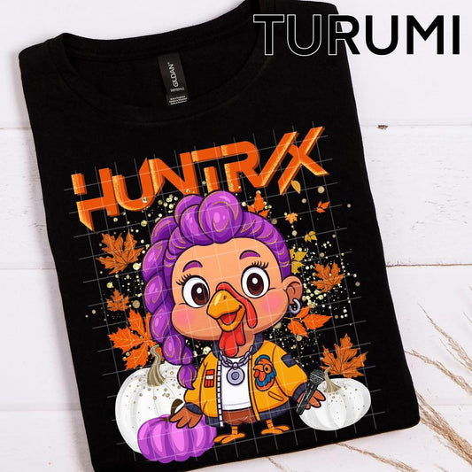 Turumi K-Pop Thanksgiving DTF Transfer – Cute K-Idol Holiday Print | Ready-to-Press Turkey Day Shirt Design