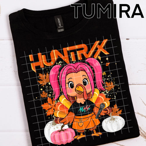 Huntrix K-Pop Thanksgiving DTF Transfer – Cute K-Idol Holiday Print | Ready-to-Press Turkey Day Shirt Design