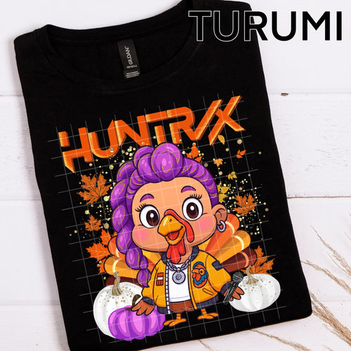 Huntrix K-Pop Thanksgiving DTF Transfer – Cute K-Idol Holiday Print | Ready-to-Press Turkey Day Shirt Design