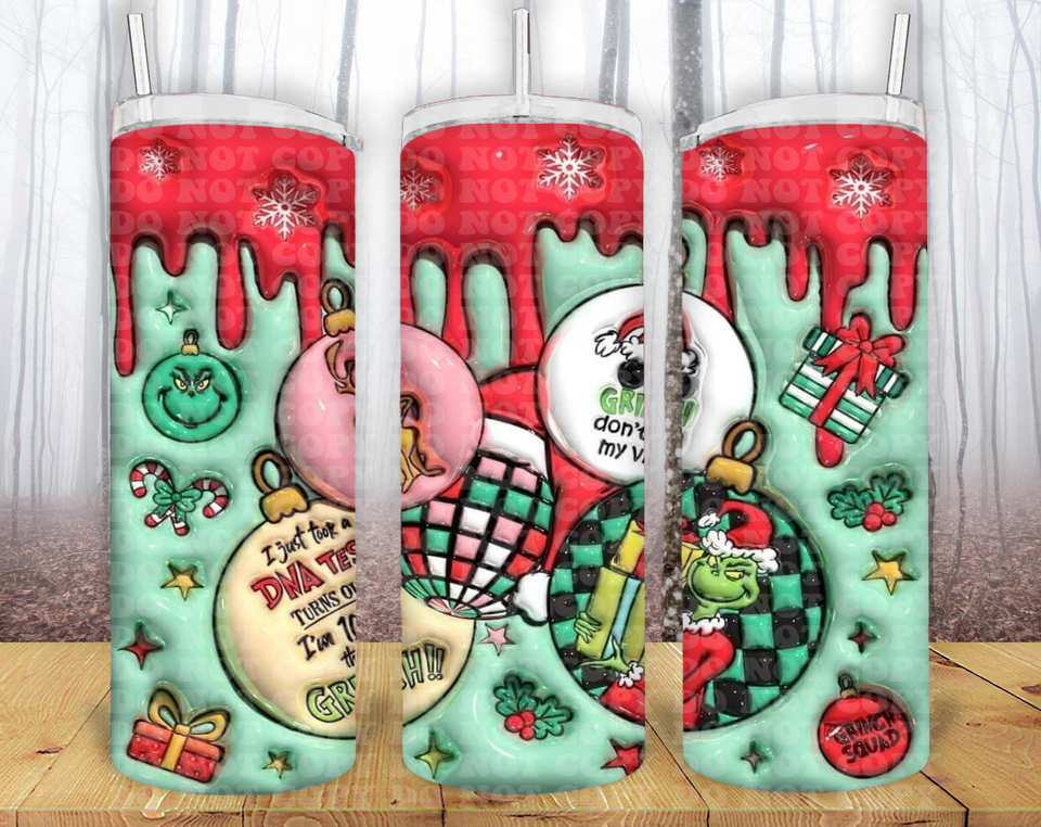 Grinch 3D 20oz Tumbler Sublimation Print