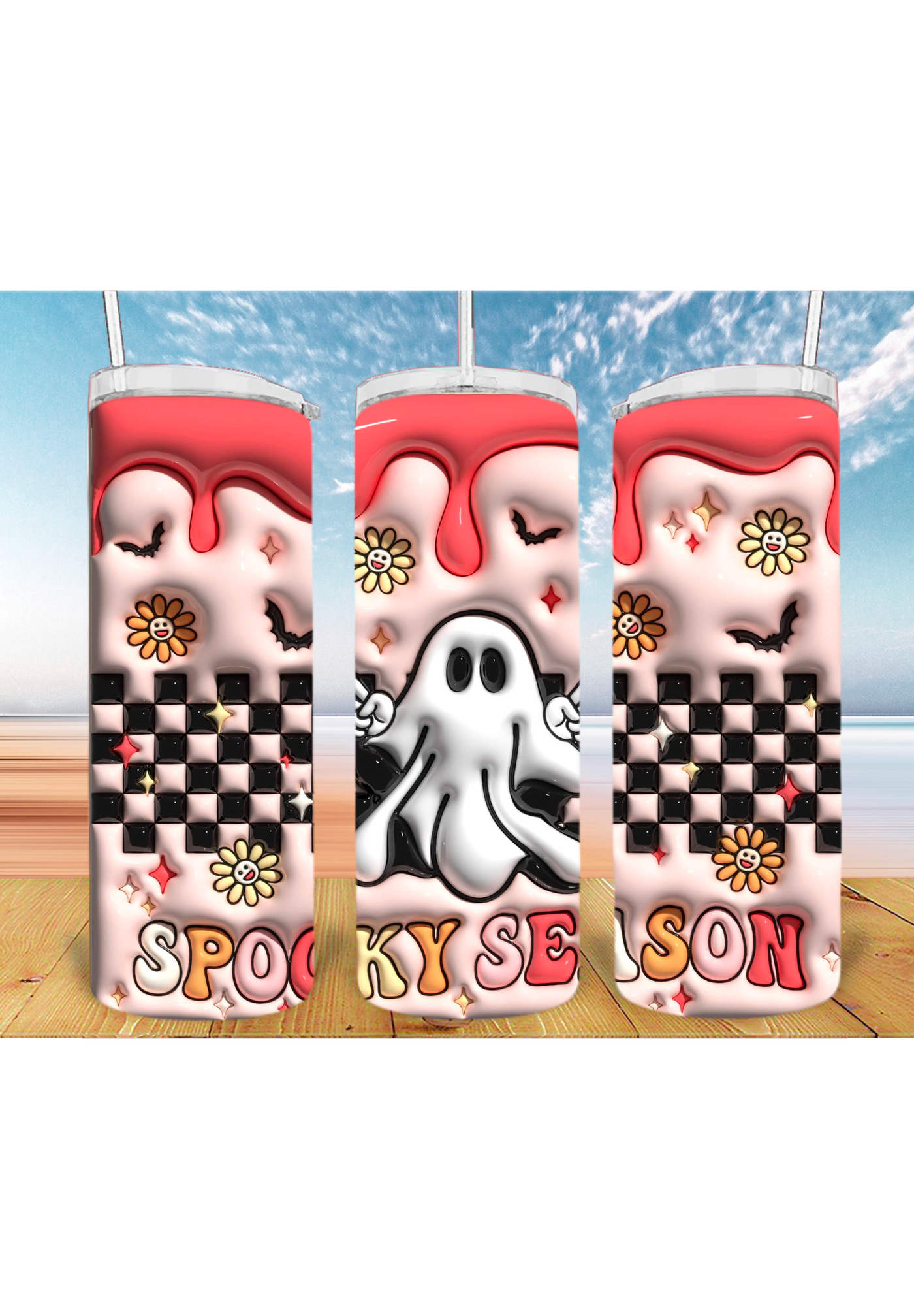 3D Halloween 20oz Tumbler Sublimation Print – Spooky & Realistic Designs 🎃👻