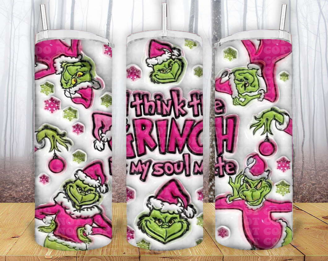 Grinch 3D 20oz Tumbler Sublimation Print