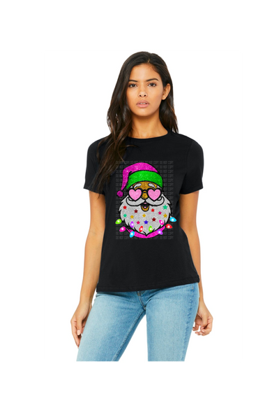 Santa glitter DTF Product Sparkly Christmas Apparel