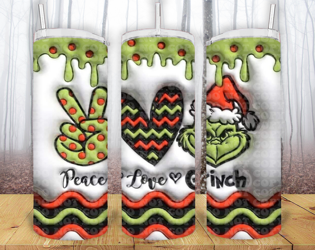 Grinch 3D 20oz Tumbler Sublimation Print