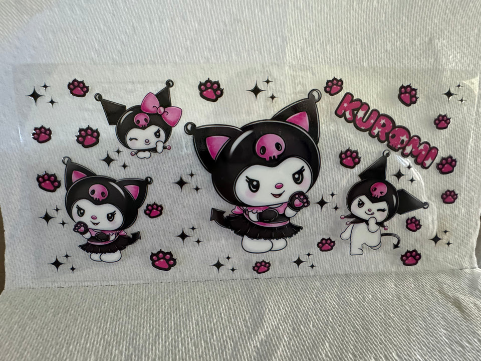 Kuromi 16oz UV Wrap, Sanrio Character Cup Design