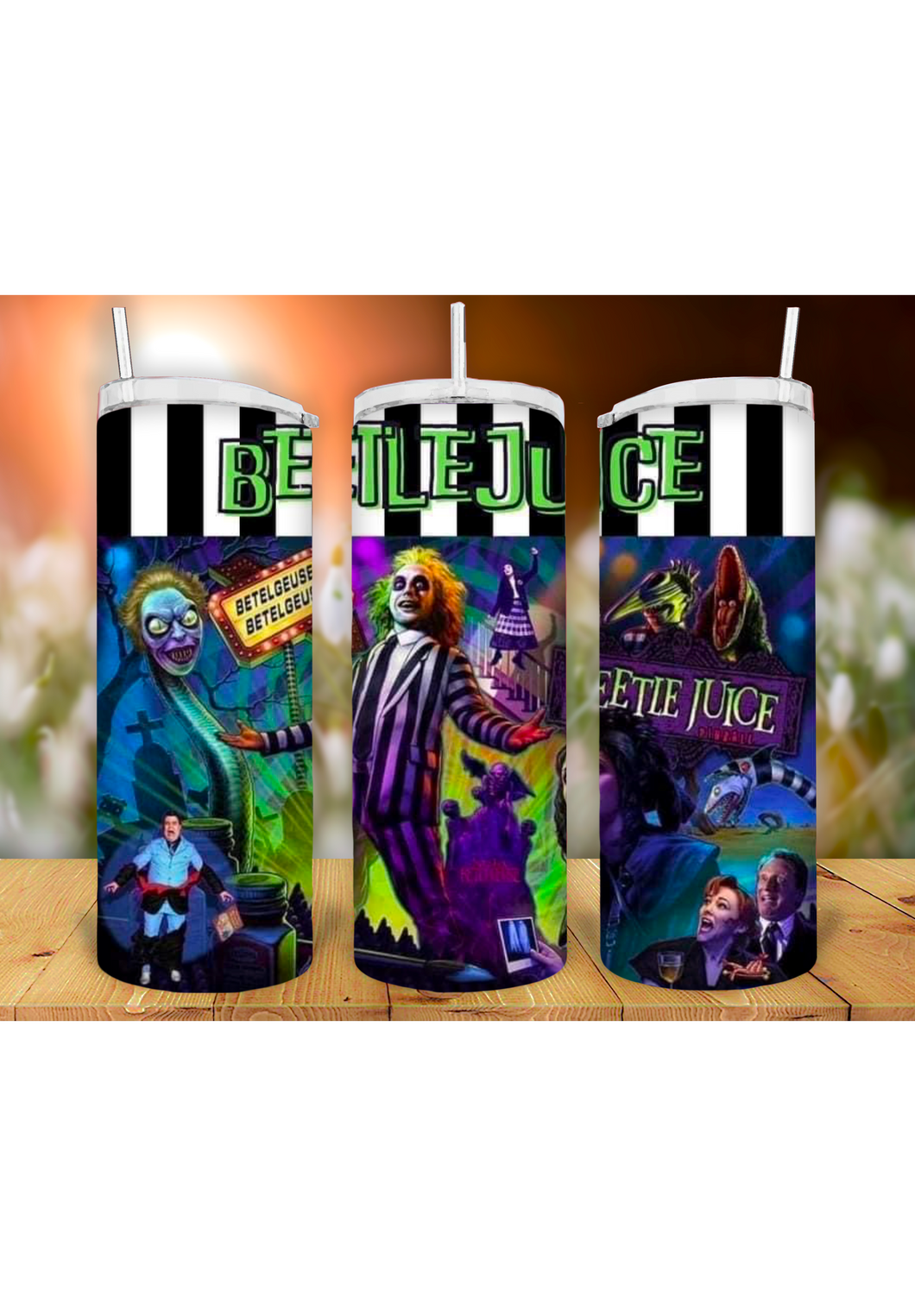 Beetlejuice 20oz Tumbler Sublimation Print