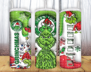 Grinch 3D 20oz Tumbler Sublimation Print