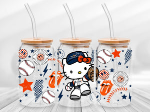 Baseball Astros UV DTF Wrap | Fits 16oz Glass Cups