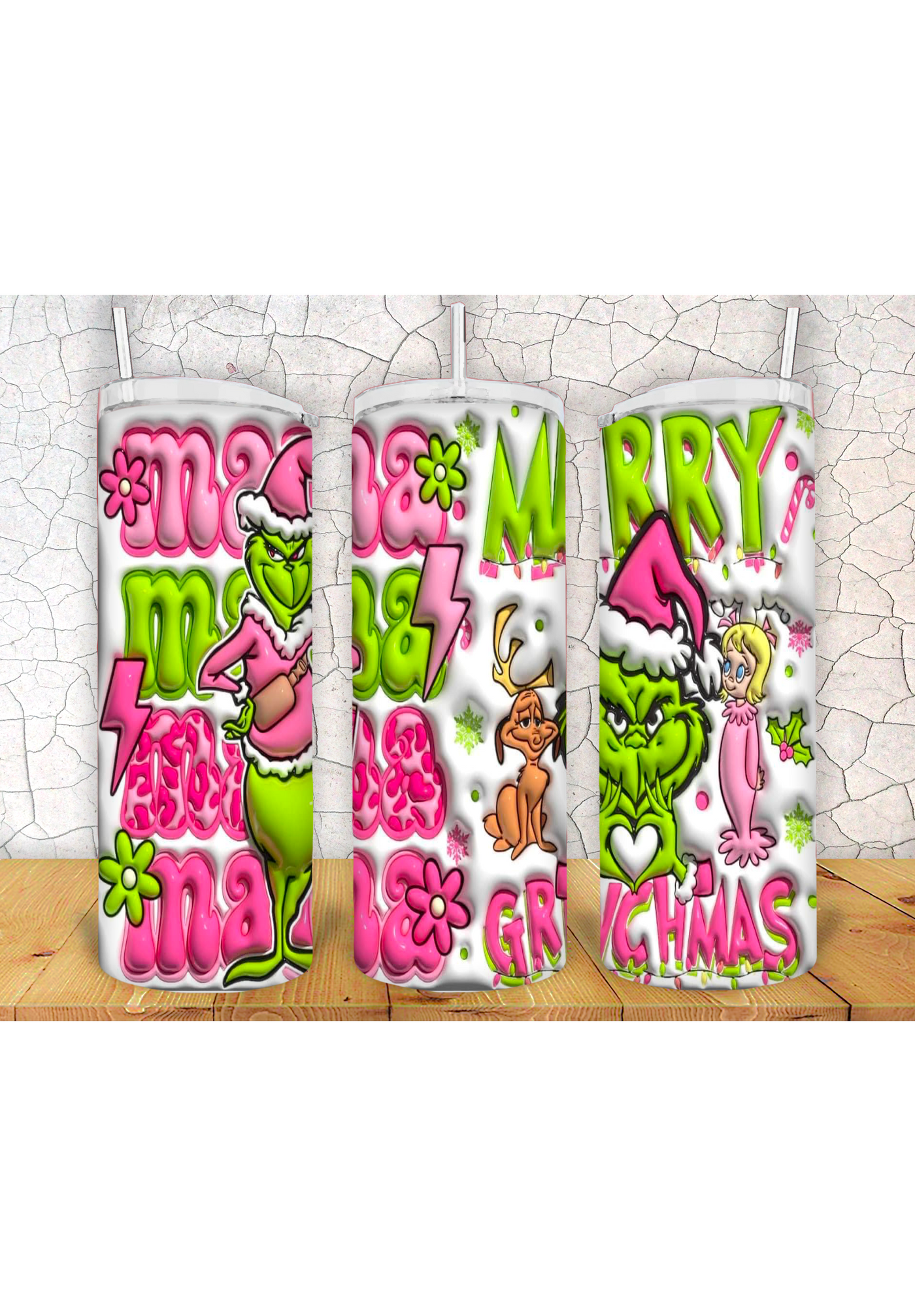 Grinch 3D 20oz Tumbler Sublimation Print