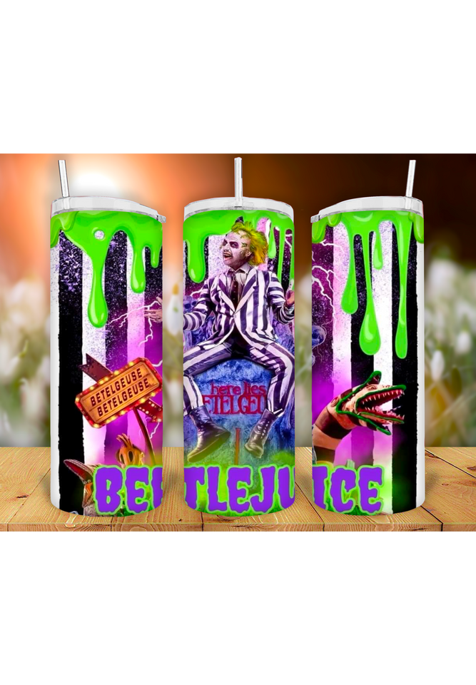 Beetlejuice 20oz Tumbler Sublimation Print