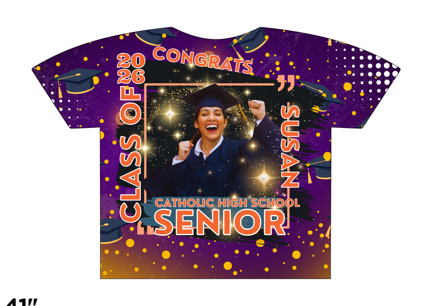 Custom 3D All-Over Graduation T-Shirt – Personalized Full-Print Senior Gift