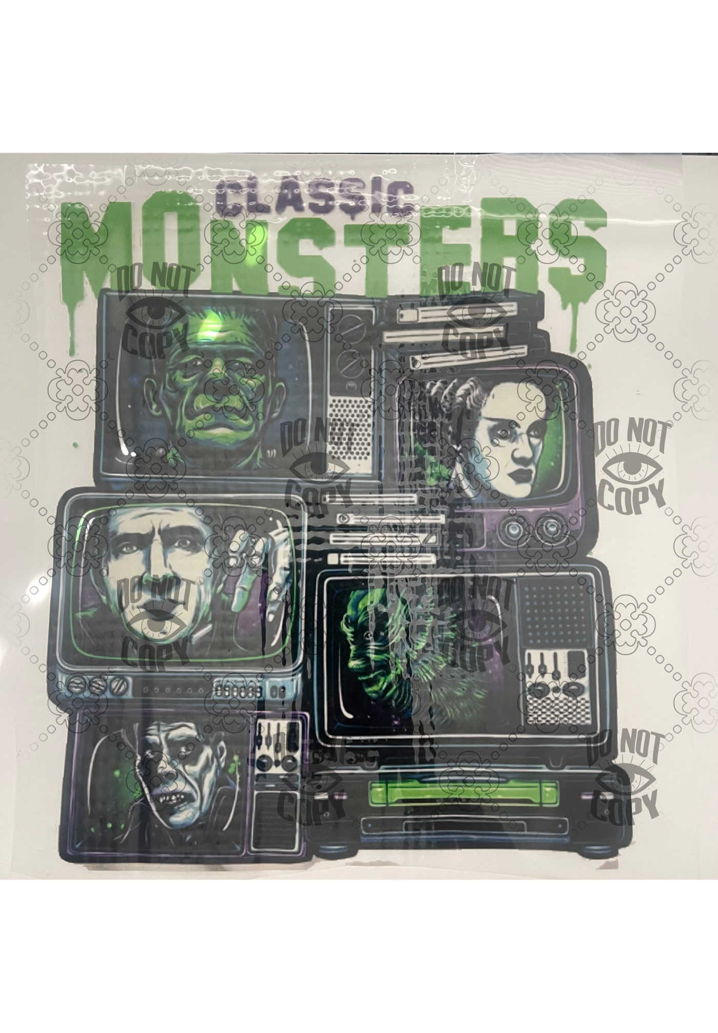 Classic Mosters DTF ready to press transfer