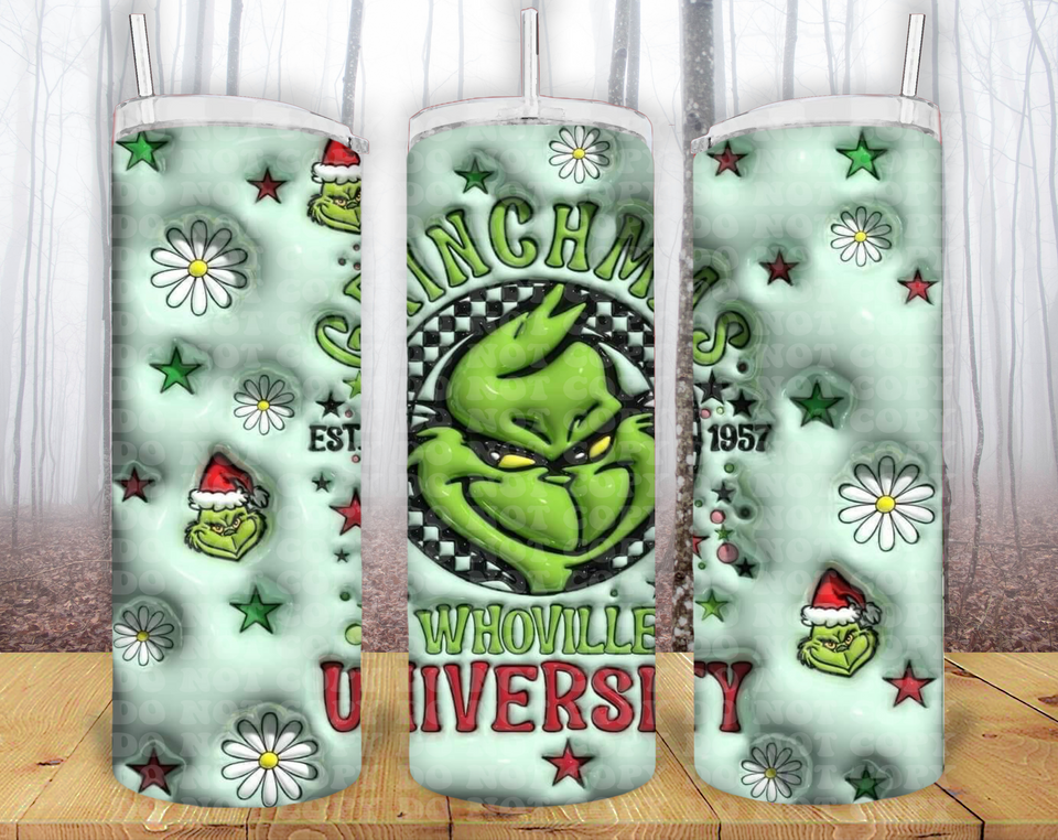 Grinch 3D 20oz Tumbler Sublimation Print